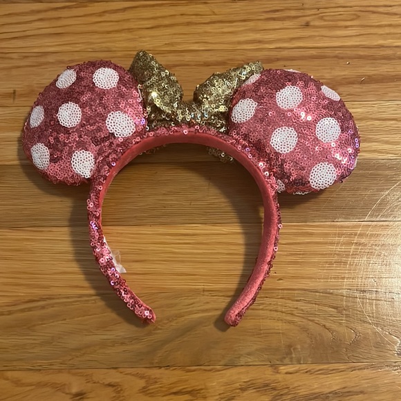 Pink, white & gold Minnie Ears - Picture 2 of 3